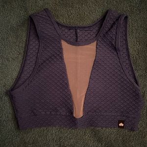 Croco Skin Reveal Top Navy